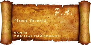 Pleva Arnold névjegykártya